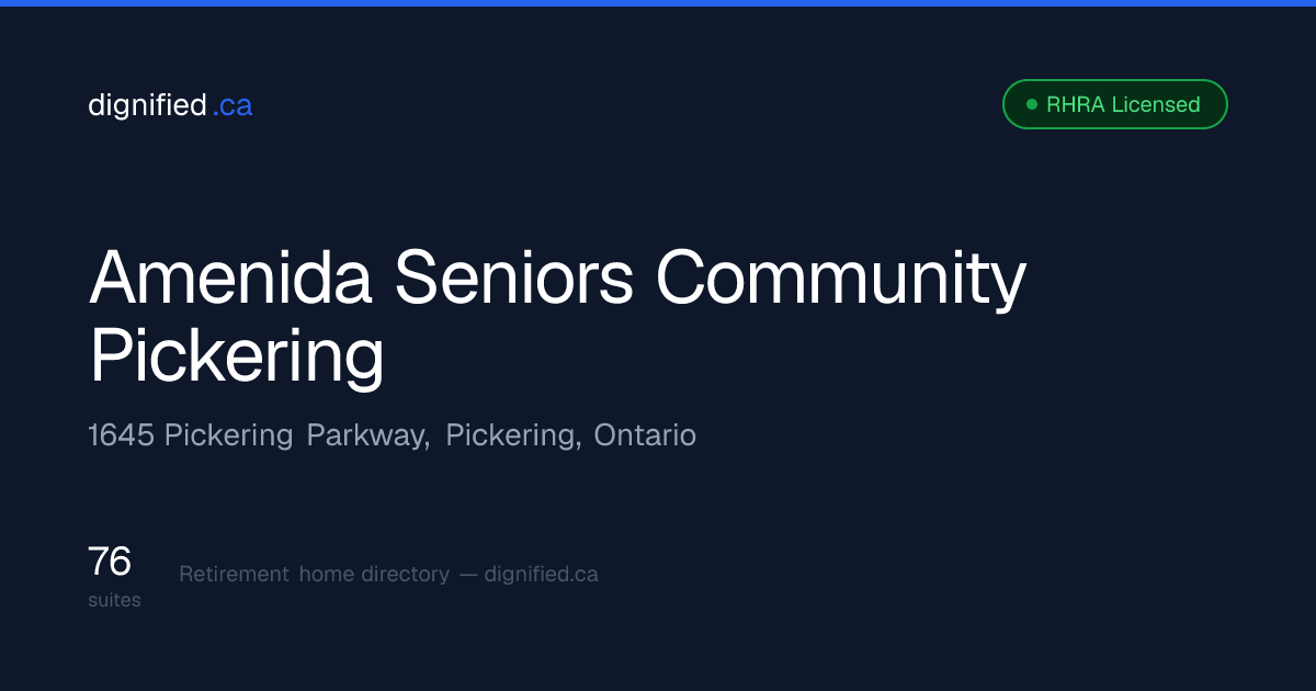 Amenida Seniors Community Pickering — Retirement Home in Pickering ...
